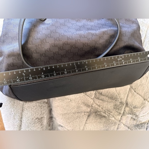 Karl Lagerfeld nylon shoulder bag zipper tote bag with leather handle straps - Picture 8 of 11